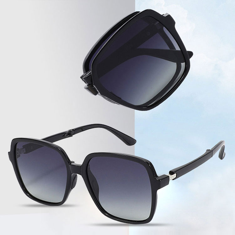 Eterlens | 大きめスクエアフレーム | グラデーションレンズ | 折りたたみ可能  UV400  サングラス-Eterlens