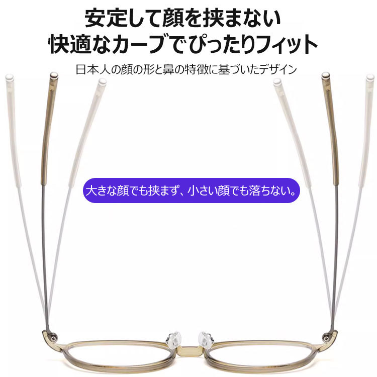 Eterlens老眼鏡|調光ブルーライトカット|レトロ風で目に優しい|PC+金属素材-Eterlens