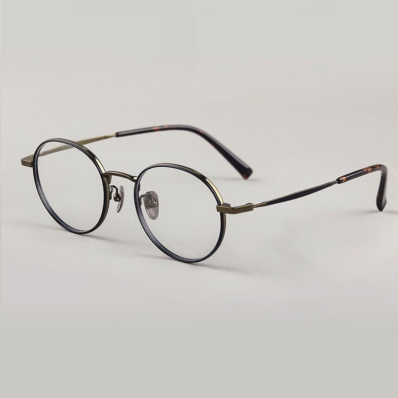 Eterlens | レトロ風フルリムチタンメガネ |  控えめながら上質感漂う