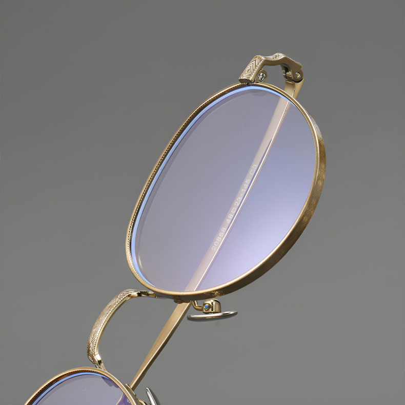 Eterlens｜華奢な彫刻模様付き超軽量チタンメガネ｜クラシックアート｜オーダーメイド