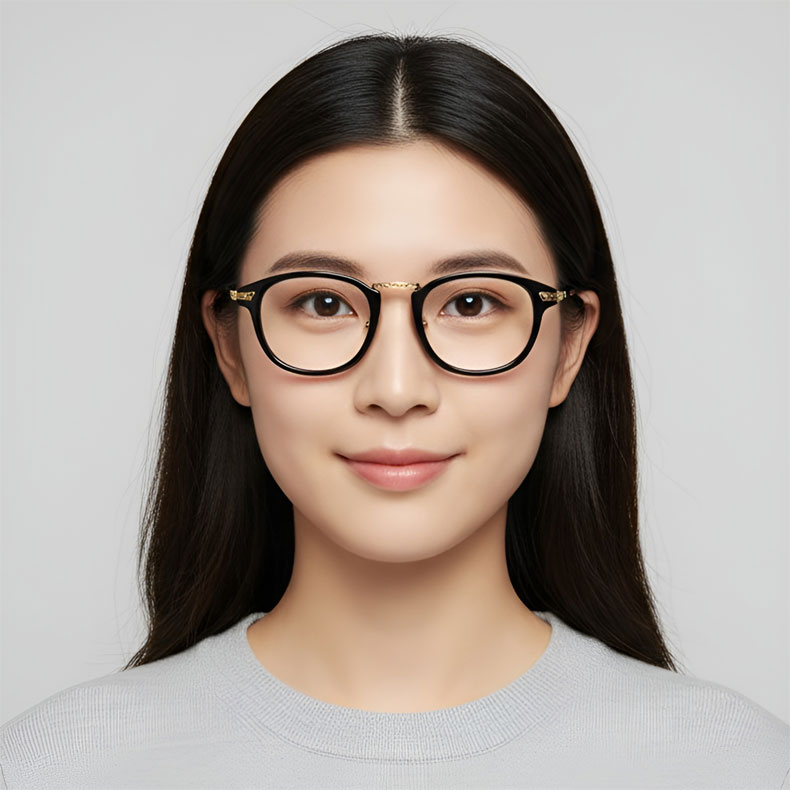 【デザイナーズ・上品見え】Eterlens 15g メガネ  おしゃれ スクエア | 洗練されたメタルテンプル装飾 | 軽量・快適な掛け心地 | 度付き対応・男女兼用 - 商品画像 3/14 (Round RxReady)