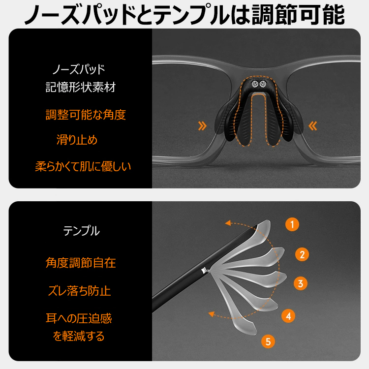 Eterlens 滑り止め付き多焦点ブルーライトカットスポーツ老眼鏡-Eterlens