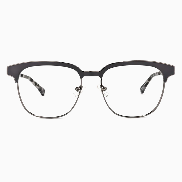 【知的でシャープな印象・小顔効果】Eterlens  スクエアフレーム メガネ｜高品質メタルフレーム｜度付き対応・ブルーライトカット・ユニセックス - 商品画像 10/10 (Round RxReady)