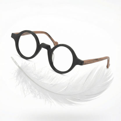 【小顔効果・知的な印象】Eterlens オーダーメイドメガネ ボストン型 | 天然木製フレーム | 度付き対応・ブルーライトカット・メンズ