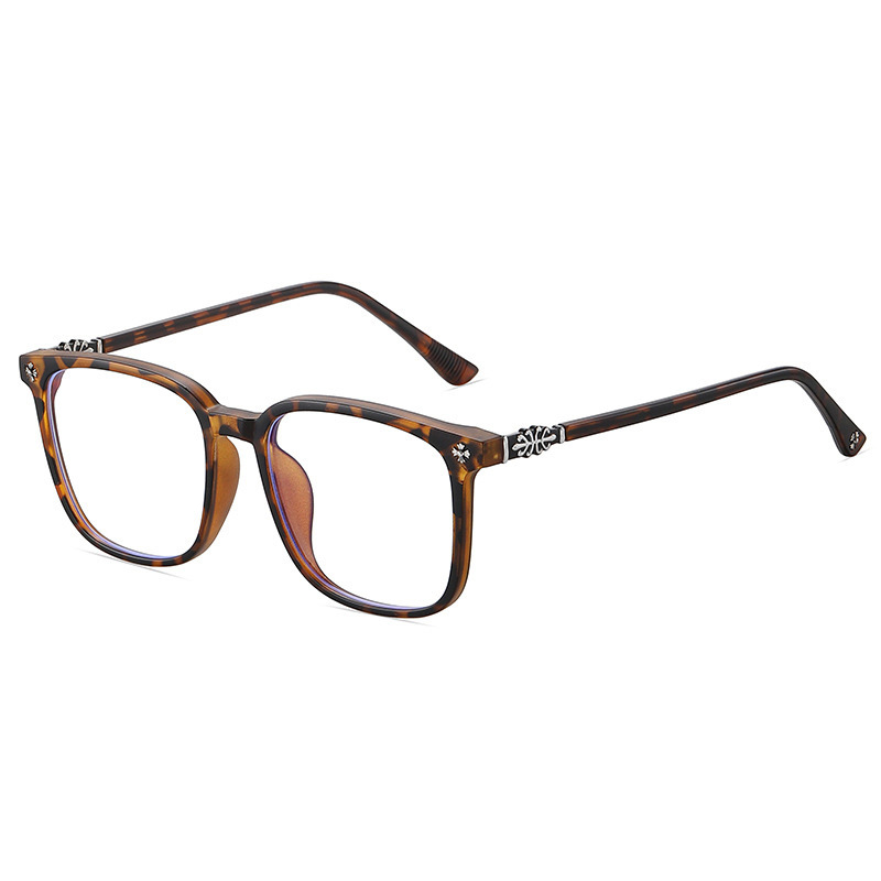 【シルバー彫刻×ビッグウェリントン型】Eterlens｜クロス＆唐草彫刻 リーディンググラス｜曇り止め・ブルーライトカット・遠中近対応｜調光レンズ｜顔まわりをすっきり見せる大きめフレーム