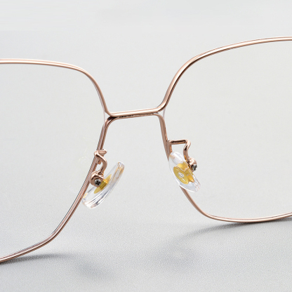 Eterlens｜ビジネス用ビッグフレームセミチタンメガネ｜度付き対応｜独特なデザイン感