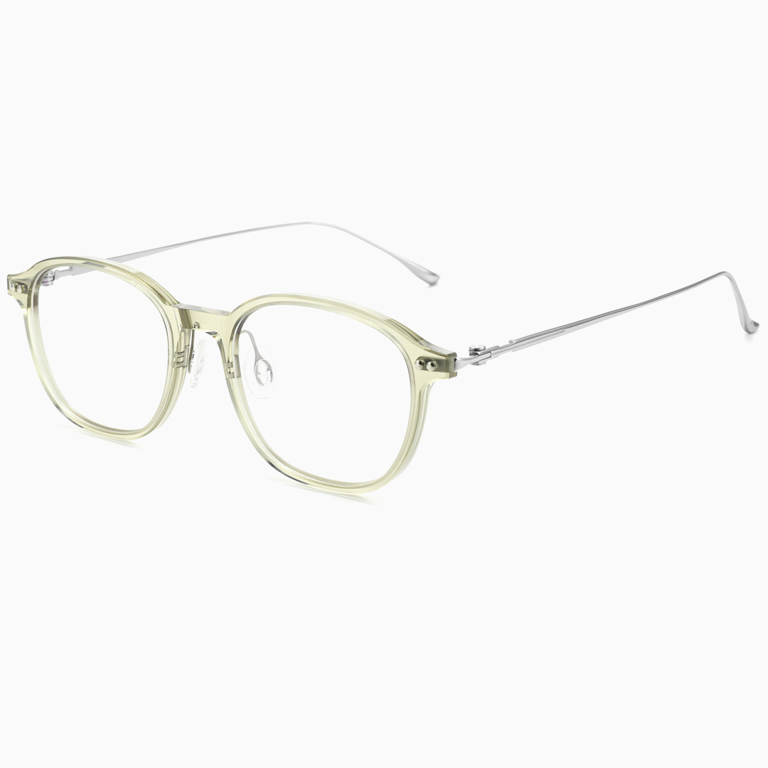 【顔まわりをすっきり見せる】Eterlens 秋色クリアメガネ｜約8.6g軽量｜レトロなオーバルフレーム｜知的で上品な印象｜レンズカスタマイズ対応