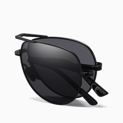 Eterlens | メタルアビエーター型 | 折りたたみ 夜間用偏光レンズ | メンズドライブメガネ-Eterlens