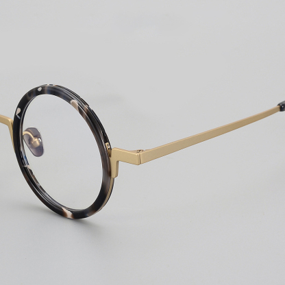 Eterlens｜おしゃれでヒップホップ風チタンアセテート製メガネ｜ユニークでトレンド感漂う｜オーダーメイド