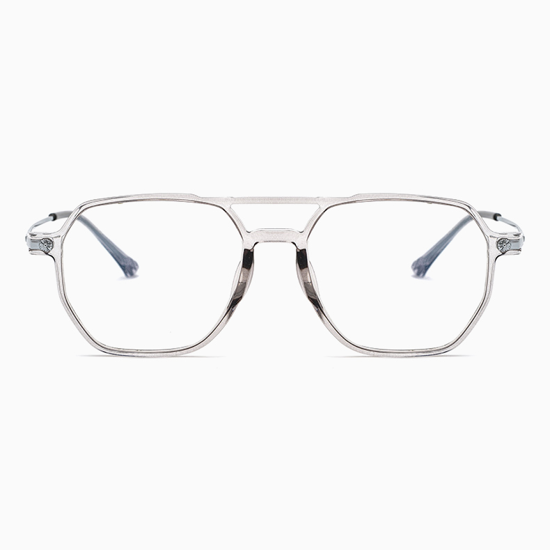 Eterlens｜11.9gユニセックスダブルブリッジアビエーター型メガネ｜度付き対応｜高級感漂う