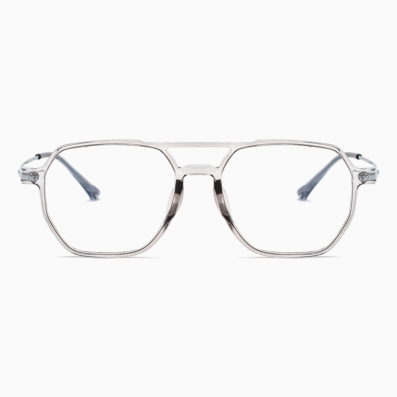 Eterlens｜11.9gユニセックスダブルブリッジアビエーター型メガネ｜度付き対応｜高級感漂う