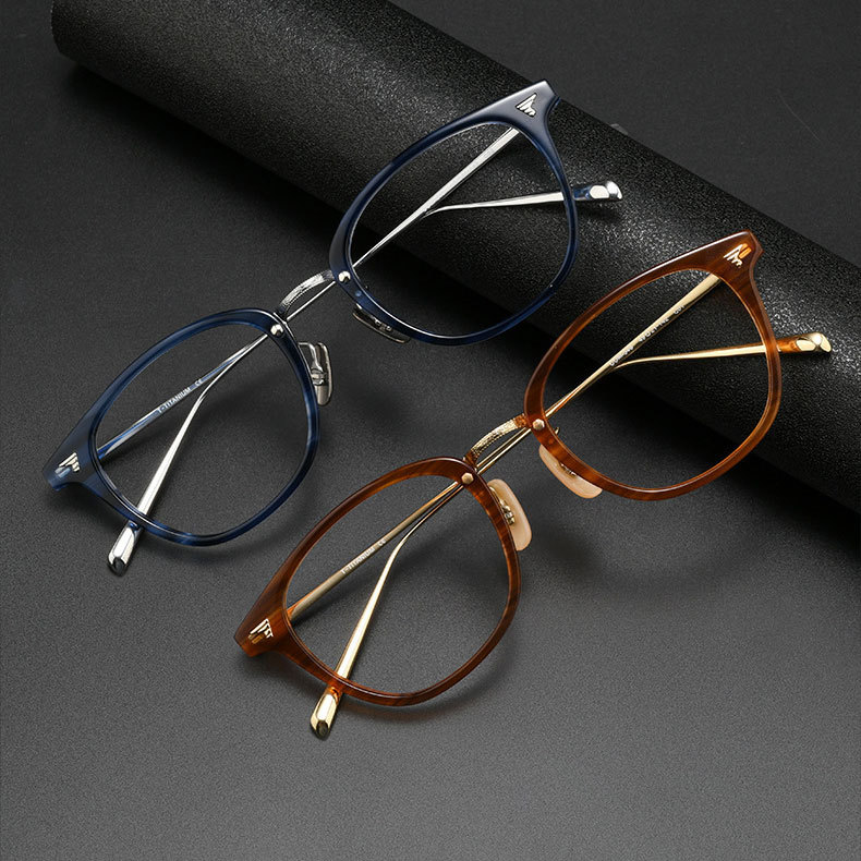 Eterlens|クラシックなボストン型アセテートチタンメガネ|メタルブリッジ|オーダーメイド