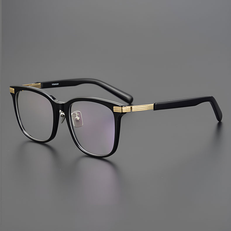 Eterlens｜職人手作りウェリントン型メガネ｜クラシックな太セル｜カスタムメイド