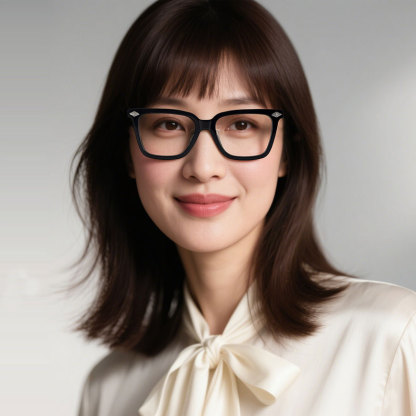 Eterlens｜ウェリントン 型チタンアセテート製メガネ｜トレンド感のあるデザイン