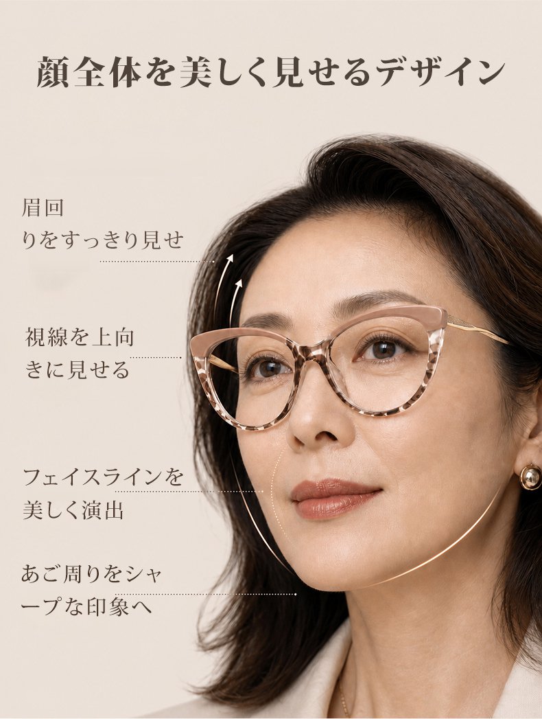 超軽量｜幾何学キャットアイ｜きれいめ映え｜クラシックミニマル｜レディース｜Modern Line｜Eterlens 商品画像 13