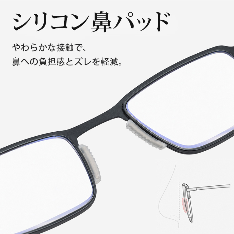 【超薄型・折りたたみ式】Eterlens折りたたみ式超薄型 老眼鏡│ブルーライトカット│メンズスクエアフレーム