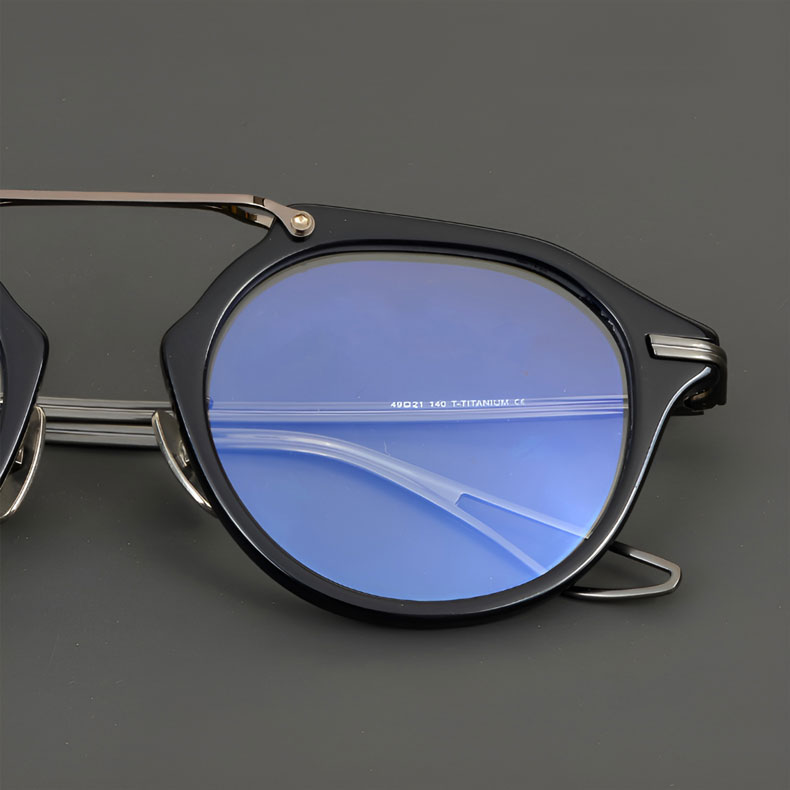 【匠の技・チタン】Eterlens | メタルブリッジ・多角形フレーム【Double-Bridge】| 超軽量 | 知的・個性的 | 度付き対応 | ヴィンテージモダン - 商品画像 10/15 (Round RxReady)