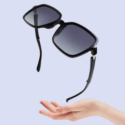 Eterlens | 大きめスクエアフレーム | グラデーションレンズ | 折りたたみ可能  UV400  サングラス-Eterlens