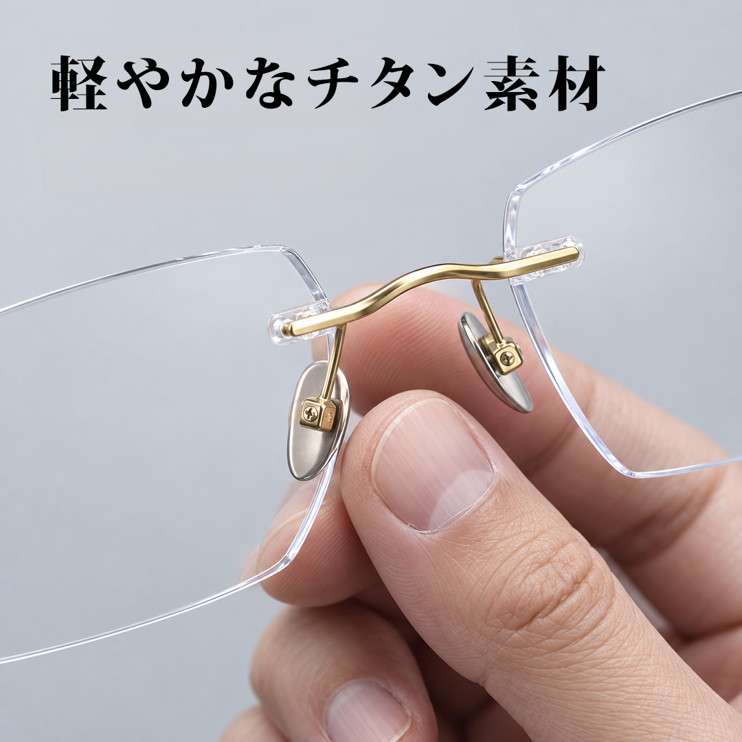 Eterlens｜天然檀木リムレスメガネ｜木ならではのやさしい肌あたり｜締めつけにくい軽やかなかけ心地｜汗ばむ季節も使いやすい｜長時間のデスクワークにも