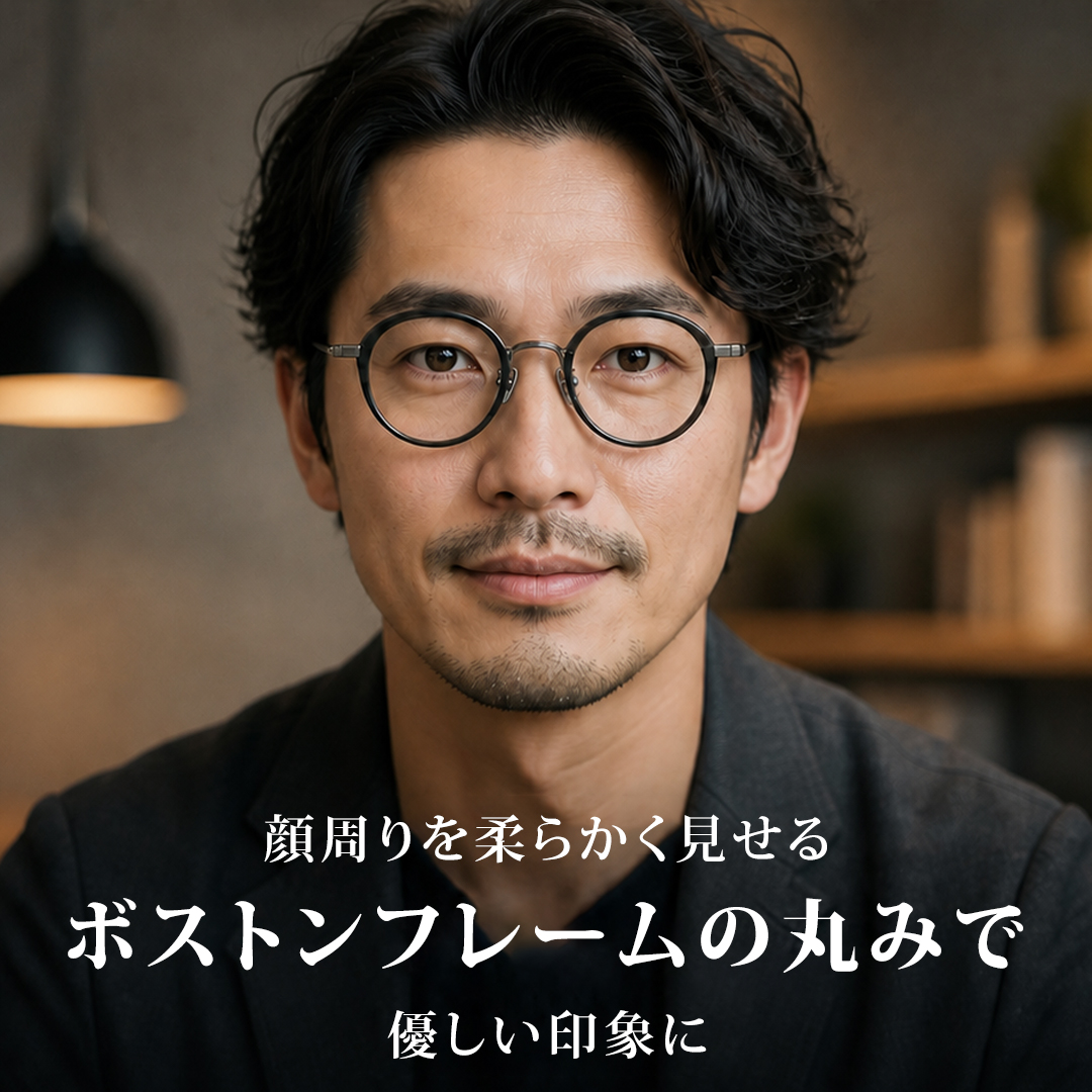 【時の円環】Eterlensデザイナー厳選｜チタンインナーリムのラウンドメガネ｜雫型中空テンプルエンドで軽やかな掛け心地を