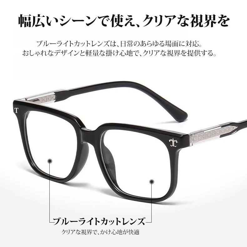 【調光・遠近両用】Eterlens 色が変わる老眼鏡｜大きなスクエア型｜芯張りテンプル｜アセテート｜ブルーライトカット 紫外線対策 ユニセックス
