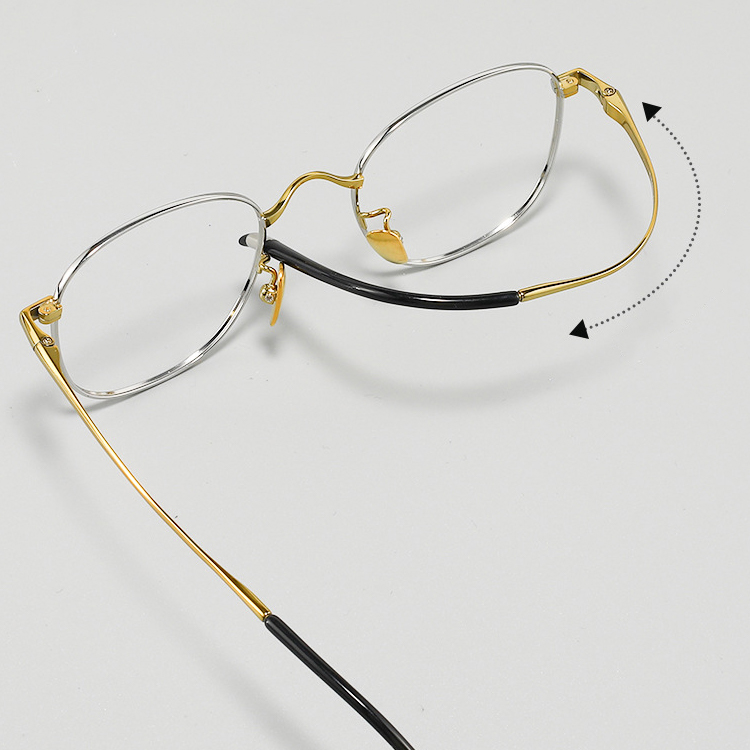 【小顔効果・純チタン】ETERLENS 手作り 8.4g 超軽量メガネ| IPメッキで錆びない | 日系スタイル ビッグフレーム | 軽量 快適 ビジネス - 商品画像 4/11 (Wellington RxReady)