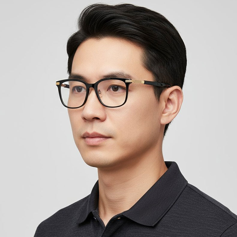 Eterlens｜職人手作りウェリントン型メガネ｜クラシックな太セル｜カスタムメイド