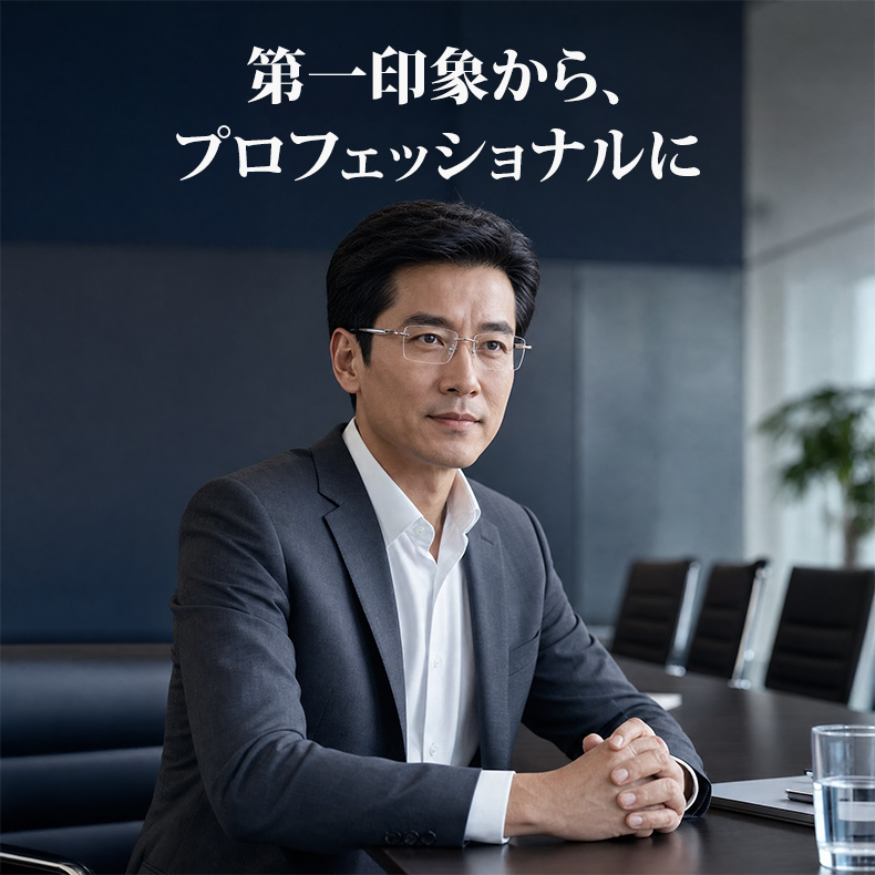 Eterlens｜リムレススクエア型ビジネス用調光リーディンググラス