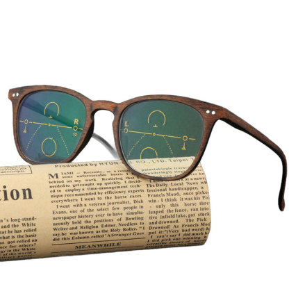 Eterlens │木目調フレームデザイン│ 二重焦点調光+累進多焦点 │ レトロな遠近両用老眼鏡-Eterlens