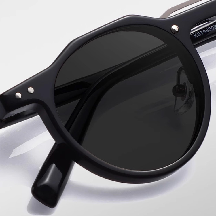 Eterlens 小さなラウンドフレームのアセテート風クラウン型｜UV400紫外線防止｜ヒップホップパンクスタイルサングラス-Eterlens