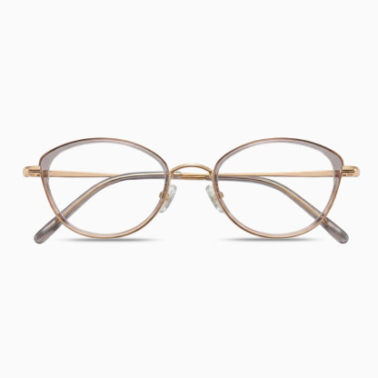 Eterlens｜純チタン＋TR超軽量キャットアイメガネ｜度付き対応｜さりげない小さめカーブ｜すっぴんでも肌映え