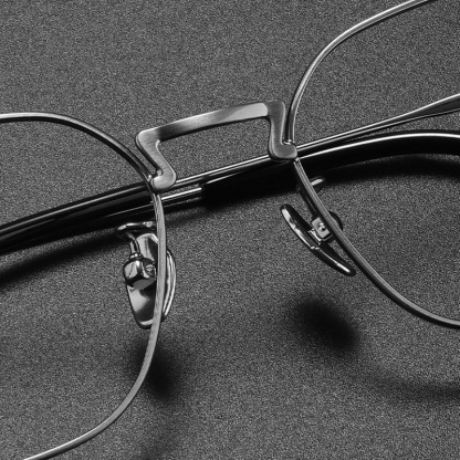 Eterlens｜チタン製大きめフルリム│度付き対応│レトロビジネススタイルメガネ-Eterlens