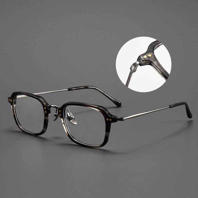 【10g超軽量・無重力フィット】Eterlens 度付きメガネ｜高級アセテート×チタン｜洗練スクエアフレーム｜軽量・高耐久｜メンズ・レディース兼用 - 商品画像 4/10 (Round RxReady)