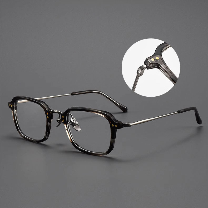 Eterlens｜日系デザイナーによるレトロ風メガネ｜高級なアセテートチタン製小さめスクエアフレーム