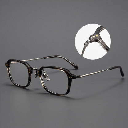 Eterlens｜日系デザイナーによるレトロ風メガネ｜高級なアセテートチタン製小さめスクエアフレーム