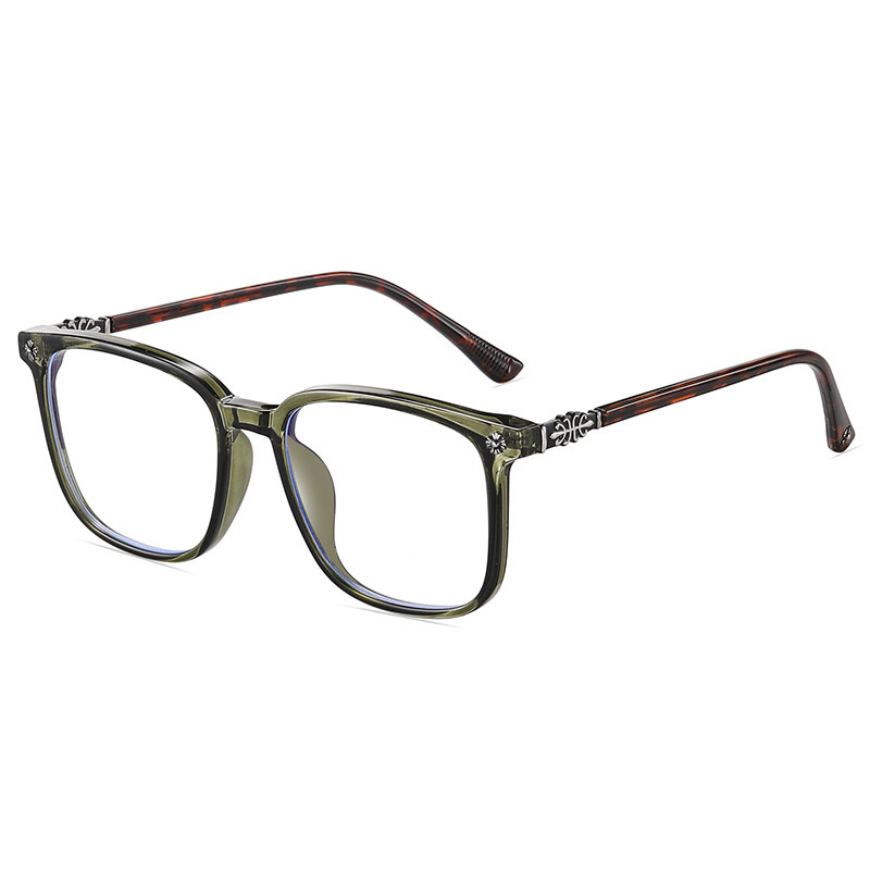 【シルバー彫刻×ビッグウェリントン型】Eterlens｜クロス＆唐草彫刻 リーディンググラス｜曇り止め・ブルーライトカット・遠中近対応｜調光レンズ｜顔まわりをすっきり見せる大きめフレーム