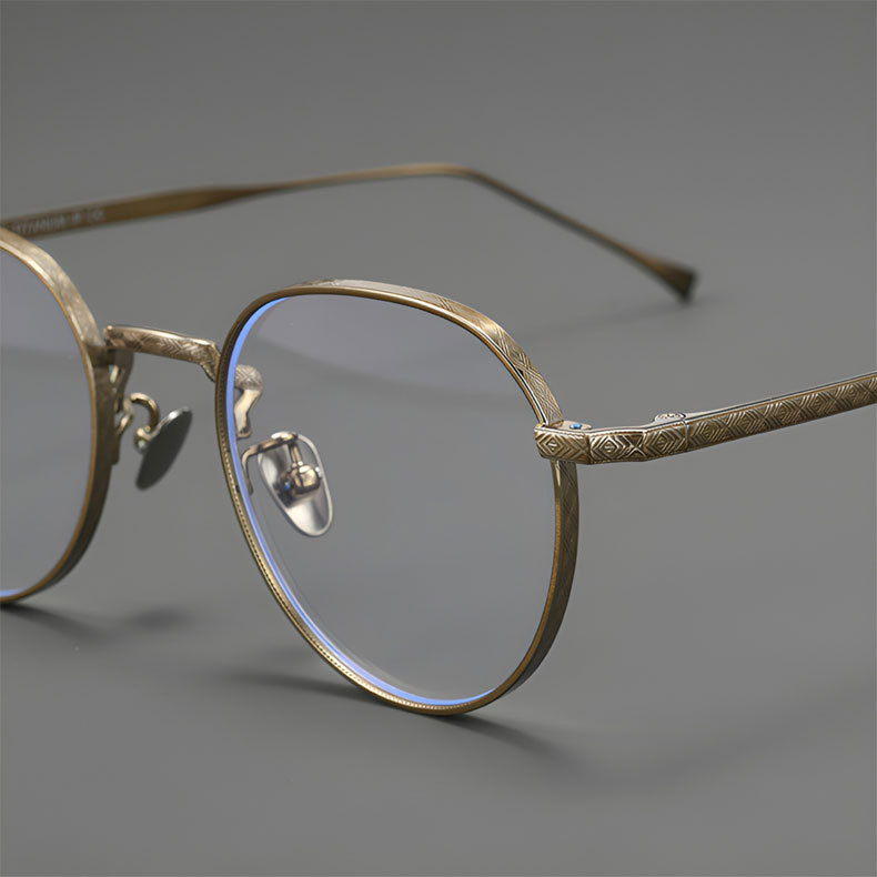 Eterlens｜華奢な彫刻模様付き超軽量チタンメガネ｜クラシックアート｜オーダーメイド