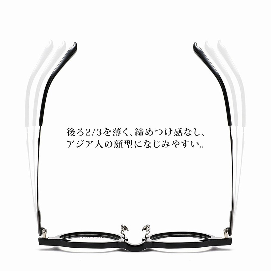 【夏のビジネスに最適】Eterlens クラウンパントメガネ｜内側の汗逃がし溝でズレにくく｜15°カーブのしなやかテンプルで締めつけ感を抑える