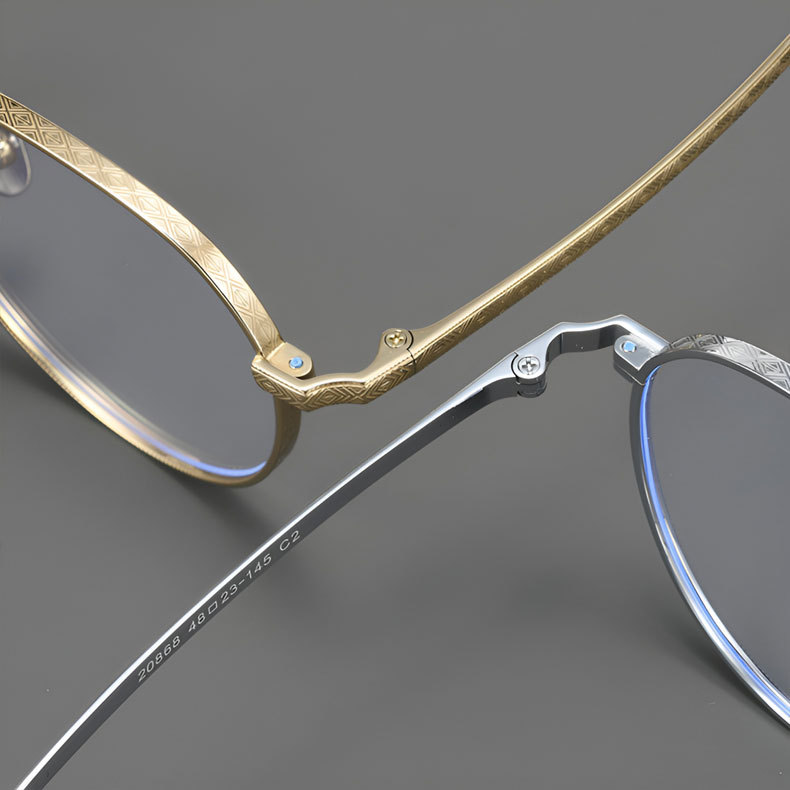 Eterlens｜華奢な彫刻模様付き超軽量チタンメガネ｜クラシックアート｜オーダーメイド