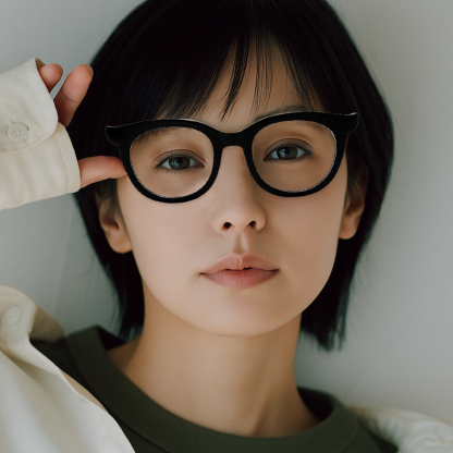 Eterlens｜派手なバイカラーブローフレームメガネ｜おしゃれで個性的