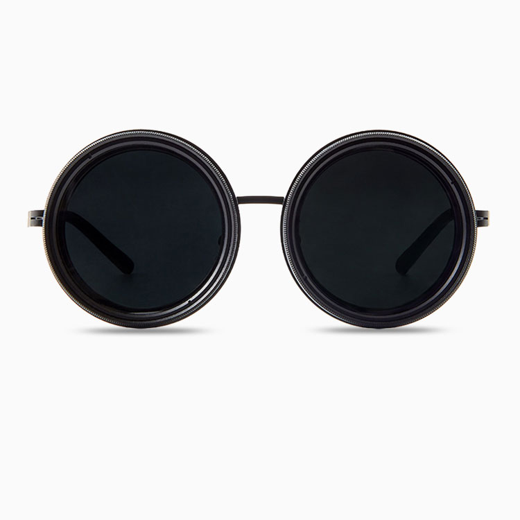 【1台2役・磁気吸着サングラス】Eterlens  調光メガネ 丸メガネ｜9段階調光機能付きマグネット式サングラス｜度付き対応・メタルフレーム - 商品画像 6/7 (Round Polar)