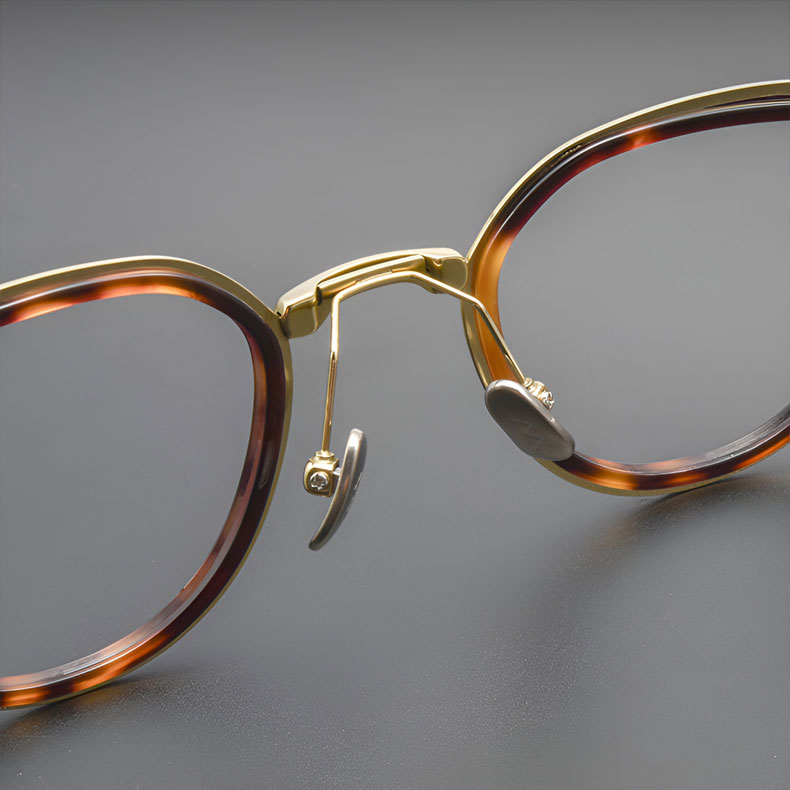 Eterlens | 12.5g  チタン+アセテート縁取り二重構造レトロ風メガネ | 贅沢な工芸 | オーダーメイド