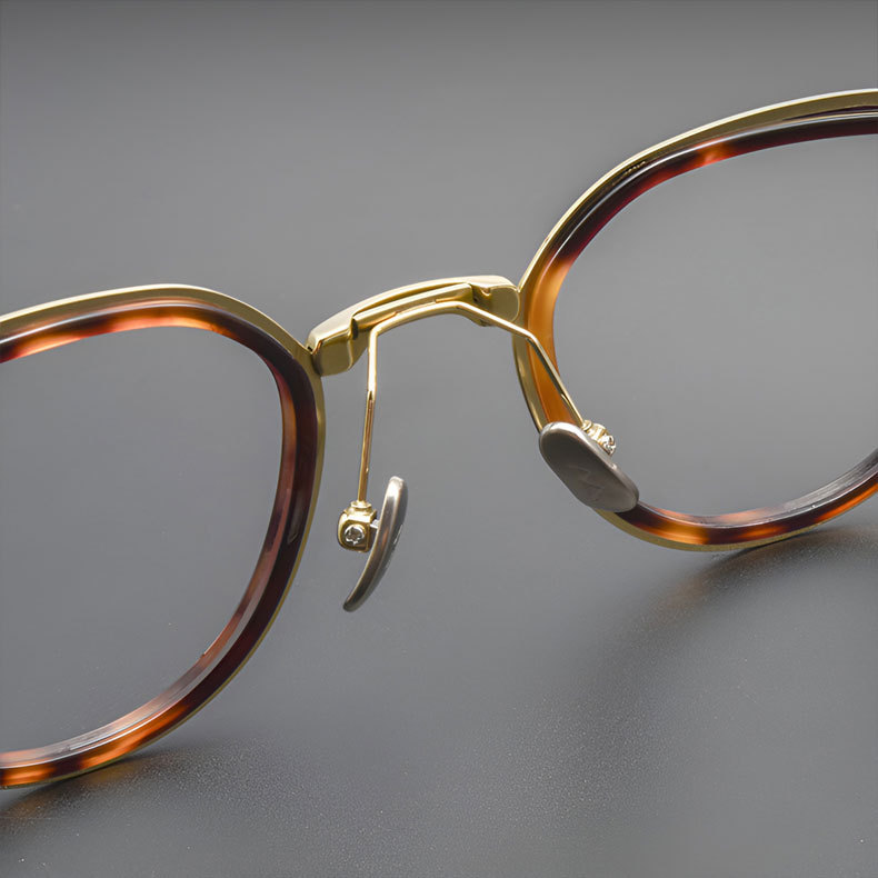 Eterlens | 12.5g  チタン+アセテート縁取り二重構造レトロ風メガネ | 贅沢な工芸 | オーダーメイド