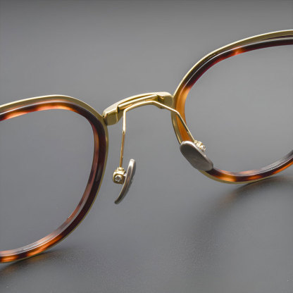 Eterlens | 12.5g  チタン+アセテート縁取り二重構造レトロ風メガネ | 贅沢な工芸 | オーダーメイド