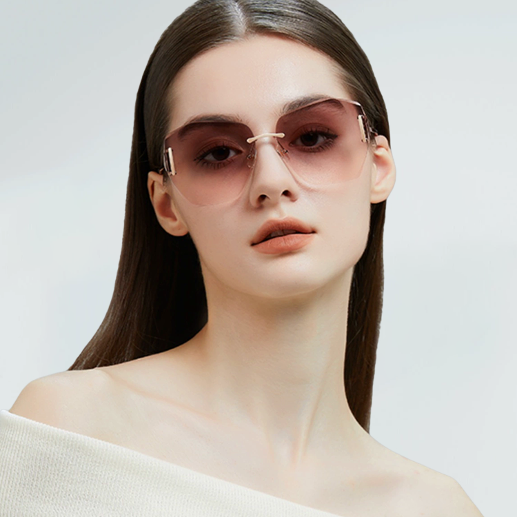 サングラス|欧米風不規則サングラス|紫外線対策UV400|トレンド | Rimless Polar - 商品画像 3/8