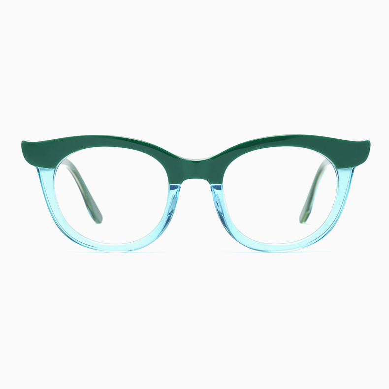 Eterlens｜派手なバイカラーブローフレームメガネ｜おしゃれで個性的