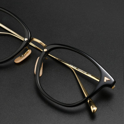 Eterlens|クラシックなボストン型アセテートチタンメガネ|メタルブリッジ|オーダーメイド