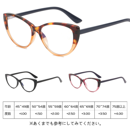 Eterlens スタイリッシュなキャットアイ老眼鏡-Eterlens