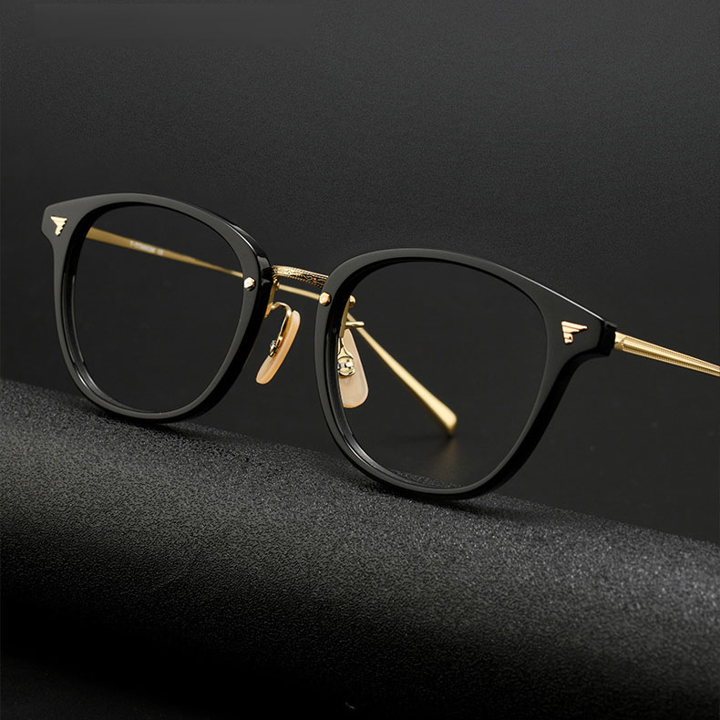 Eterlens|クラシックなボストン型アセテートチタンメガネ|メタルブリッジ|オーダーメイド