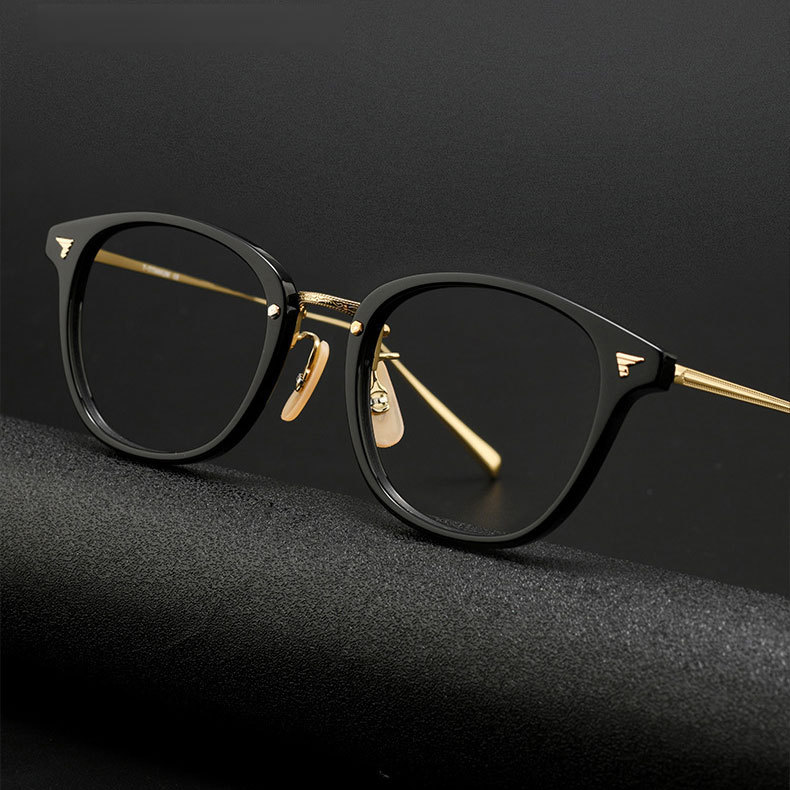 Eterlens|クラシックなボストン型アセテートチタンメガネ|メタルブリッジ|オーダーメイド